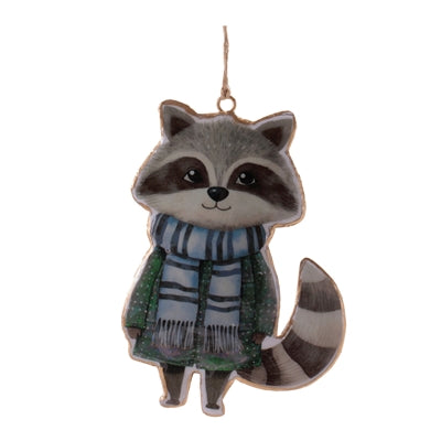 Winter Racoon Iron Ornament