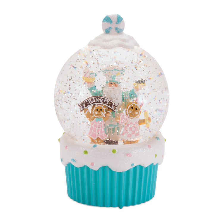 Santa & Gingerbread LED Snow Globe