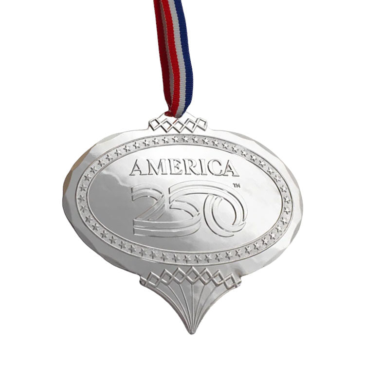 Limited Edition America250 Heritage Oval Ornament (Silver Plated)