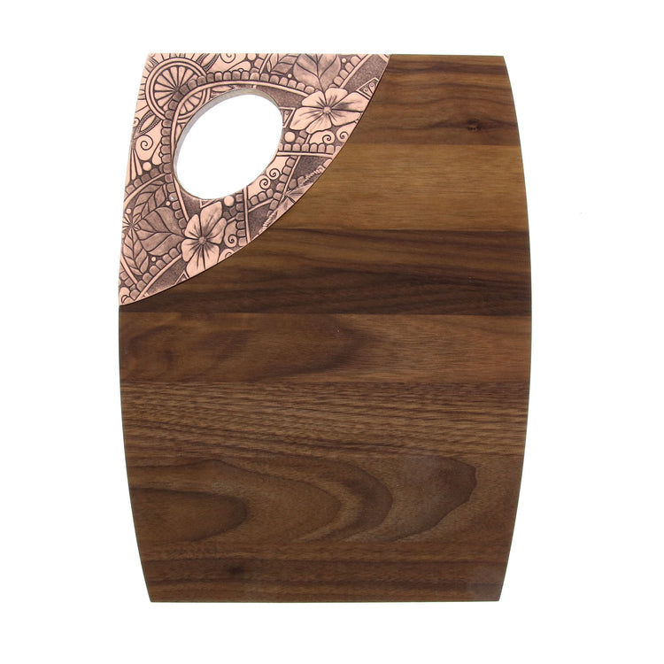 Amalfi 9x12 Walnut Oval Handle Cutting Board