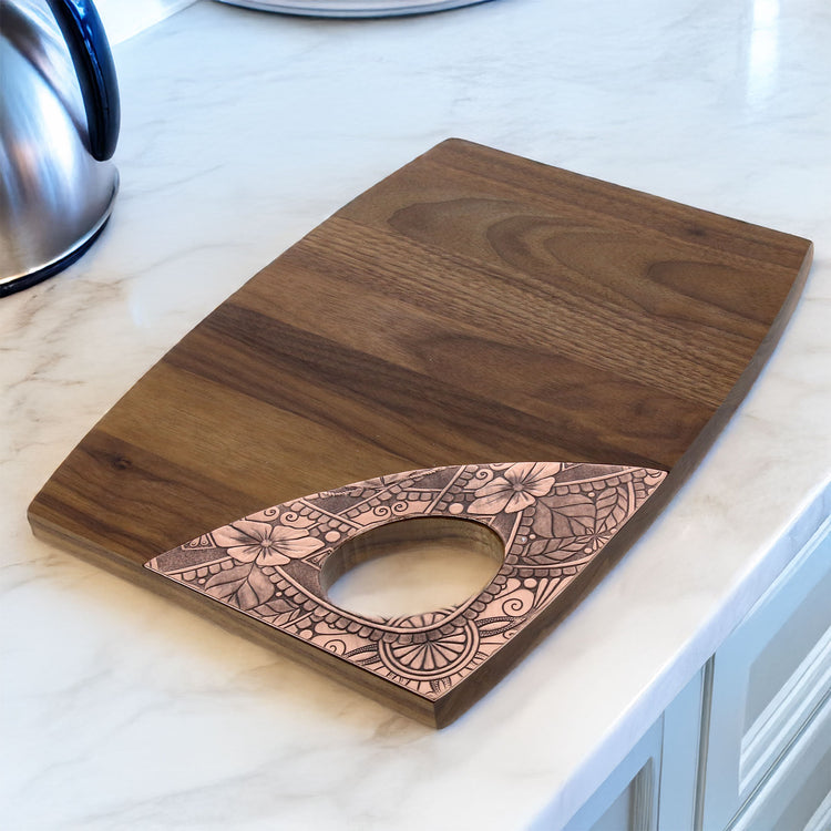 Amalfi 9x12 Walnut Oval Handle Cutting Board
