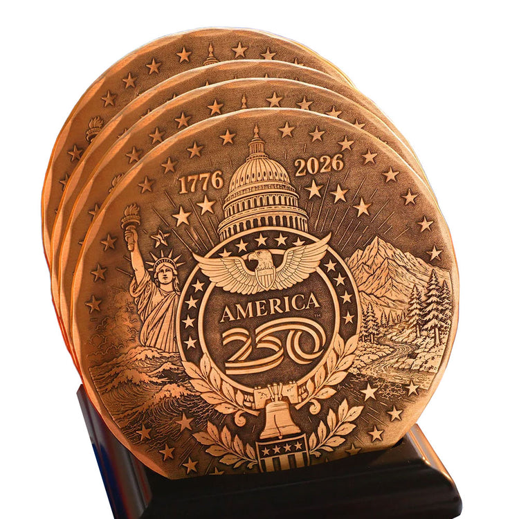 America250 Sea to Shining Sea 4-piece Coaster Set (Bronze)