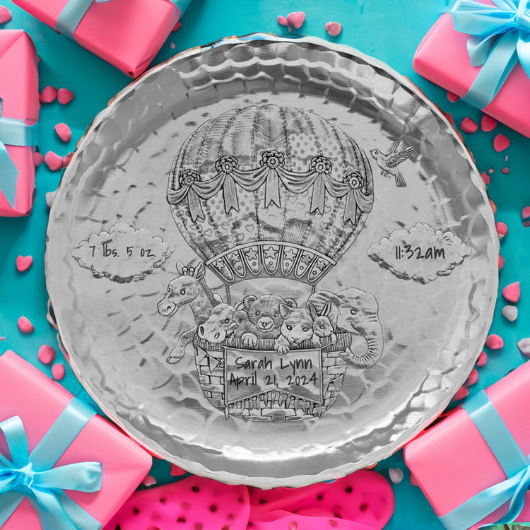 Baby Zoo Balloon Personalized Plate