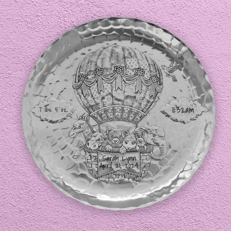 Baby Zoo Balloon Personalized Plate
