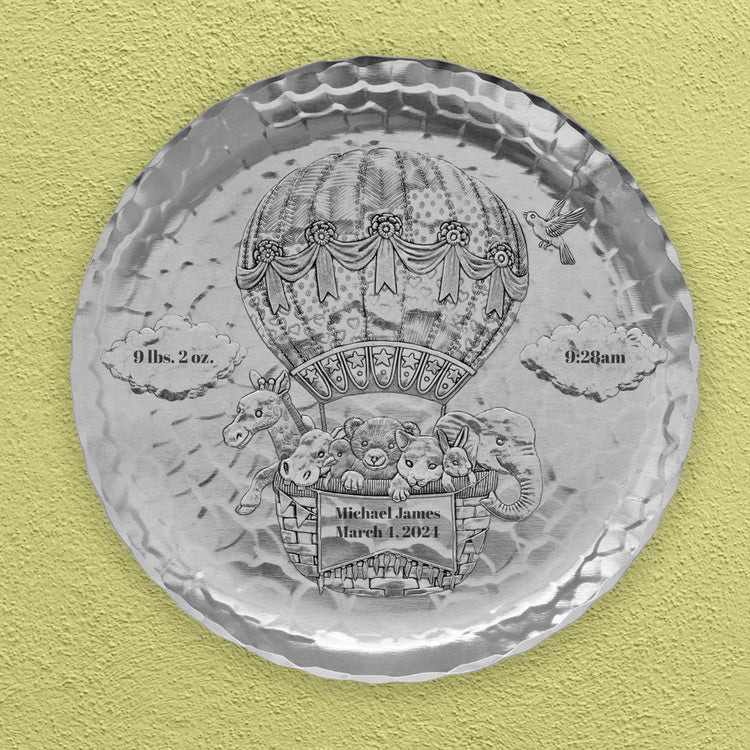 Baby Zoo Balloon Personalized Plate