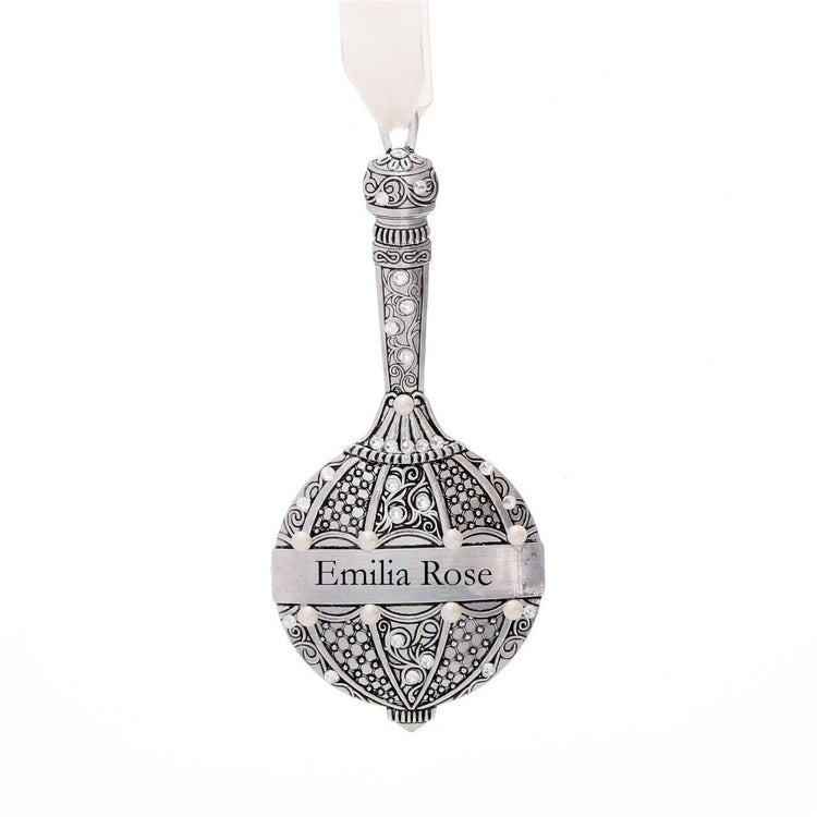 Baby's First Rattle Ornament - White