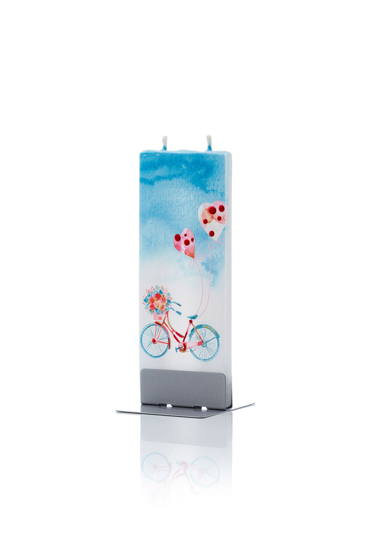 Flat Handmade Candle-Bike with Heart Balloons