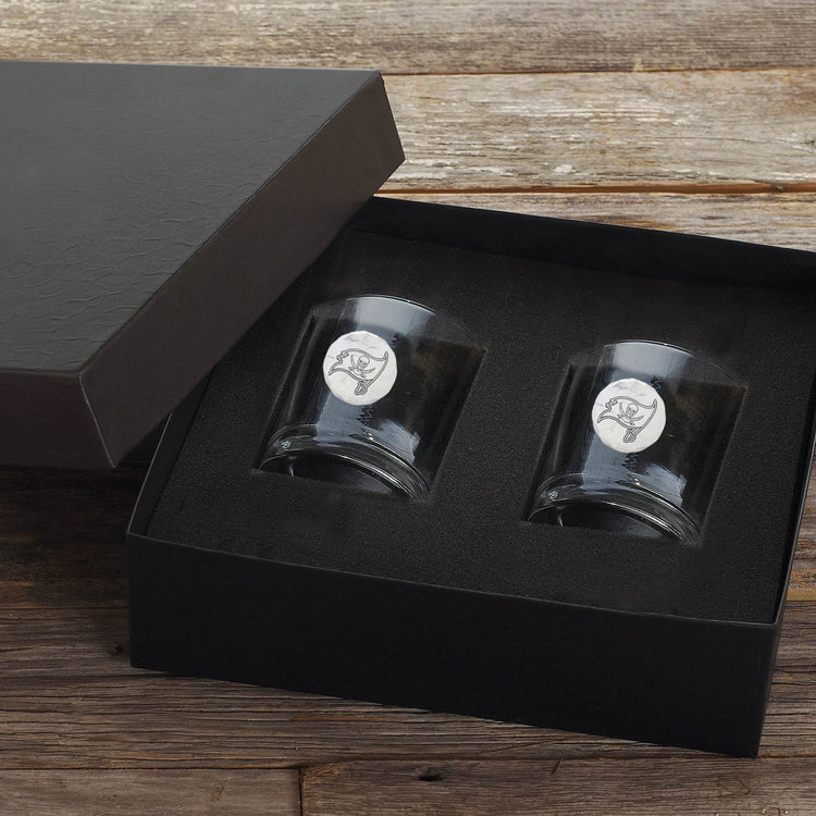 Tampa Bay Buccaneers 2-Piece Stemless Wine Glass Set