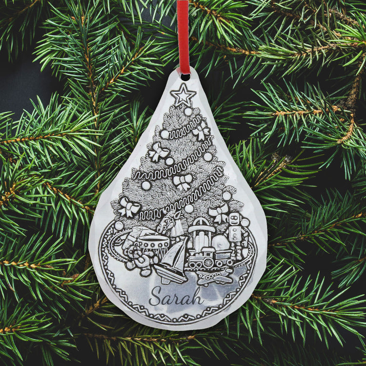 Personalized Christmas Tree with Toys Ornament
