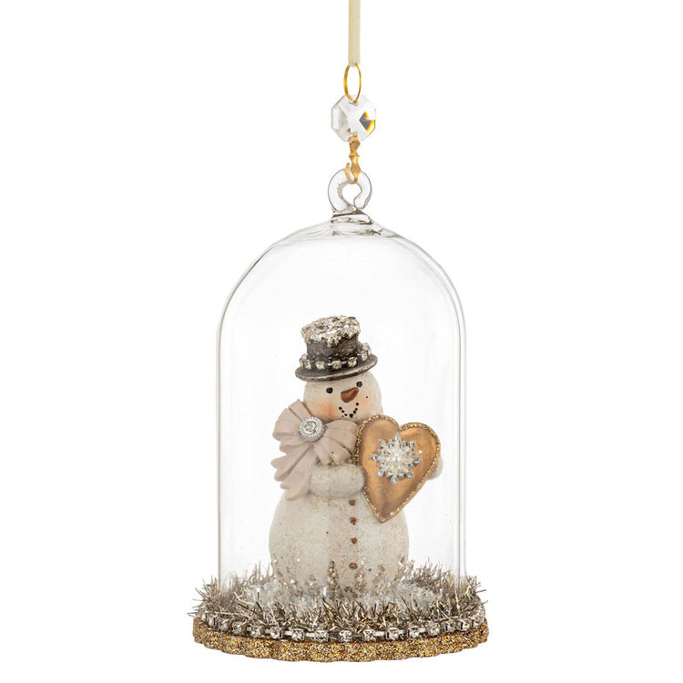Snowman Sparkle Cloche Ornament