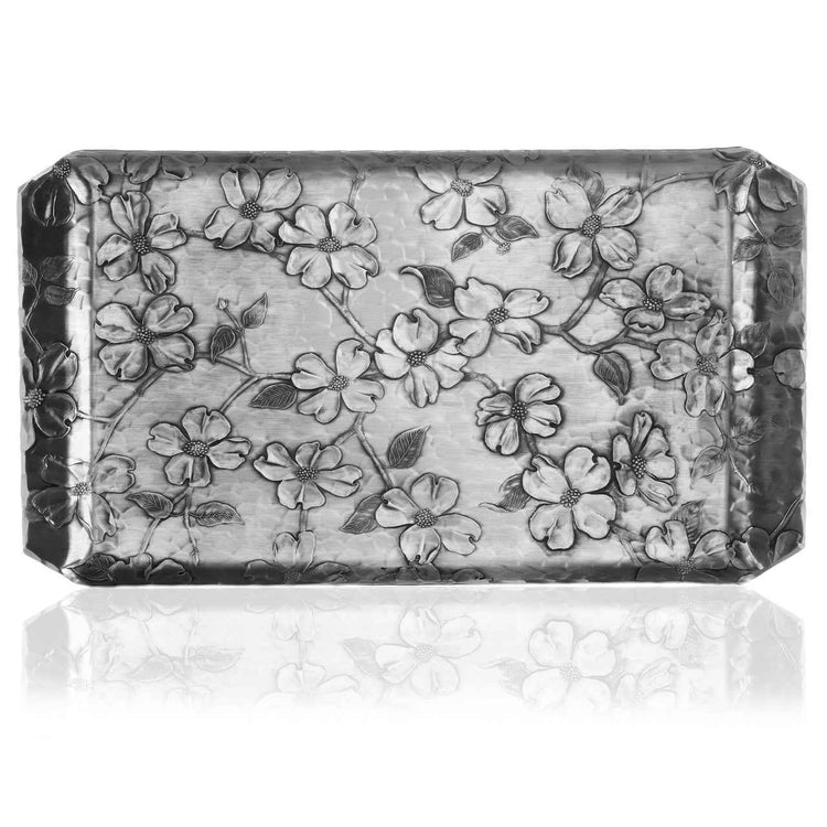Dogwood Hostess Metal Entertaining Tray