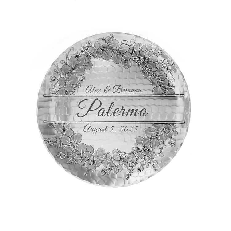 Personalized Eucalyptus Round Plate