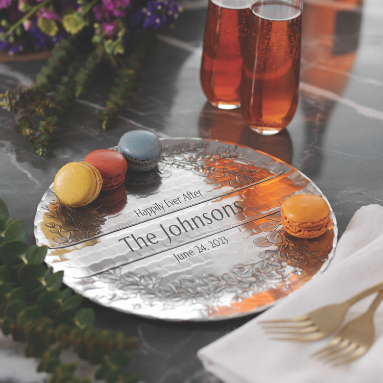Personalized Eucalyptus Round Plate