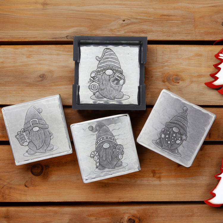 Gnomes 4-Piece Square Coaster Set