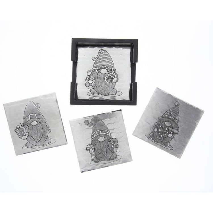 Gnomes 4-Piece Square Coaster Set