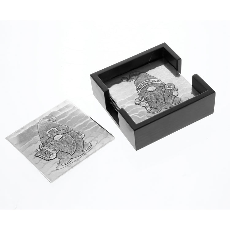 Gnomes 4-Piece Square Coaster Set