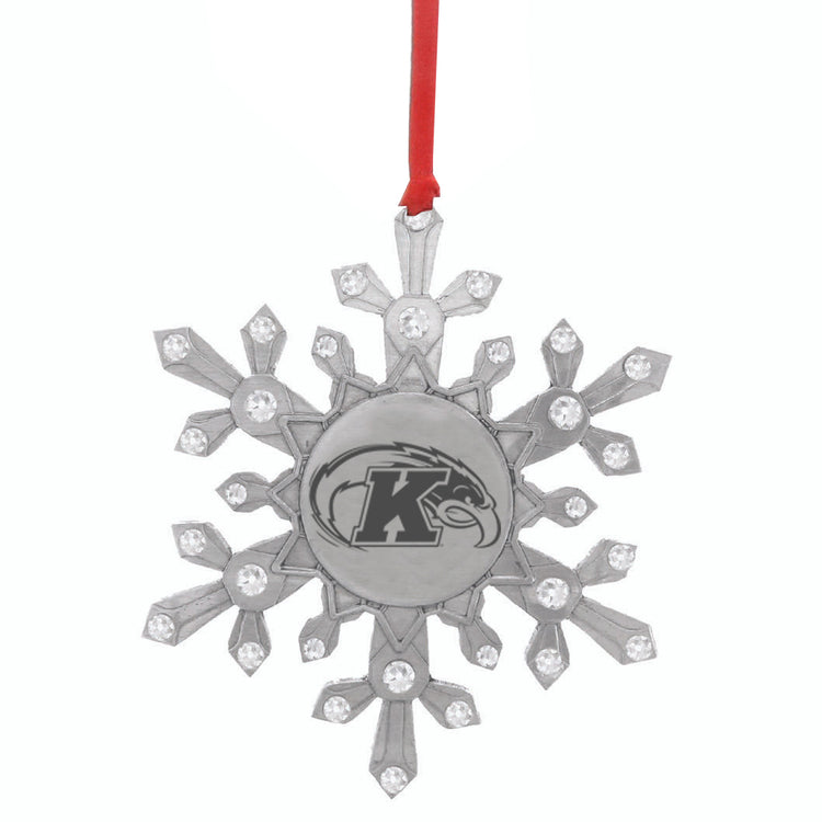 Kent State University Snowflake Ornament with Crystals