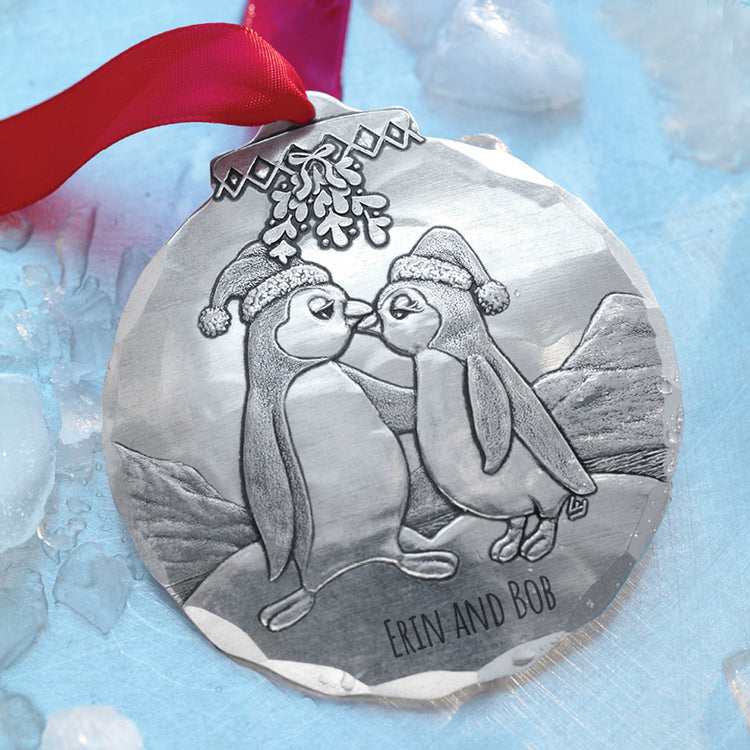 Kissing Penguins Ornament
