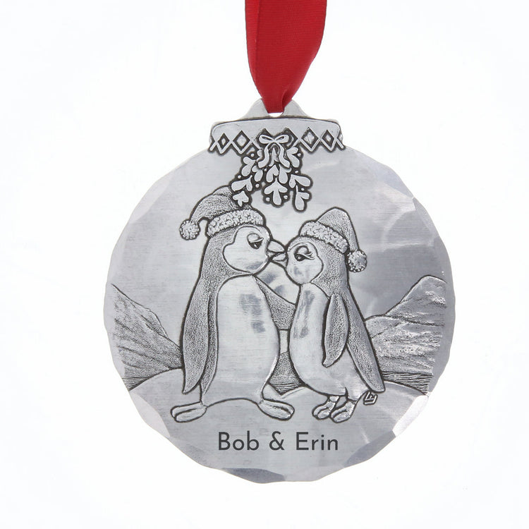 Kissing Penguins Ornament