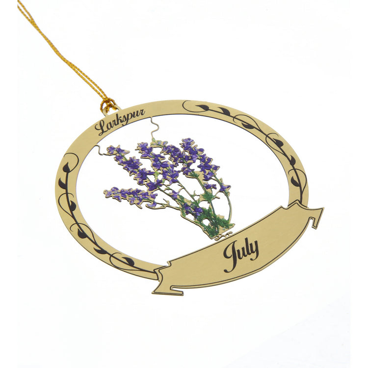 Larkspur July Birth Flower Ornament