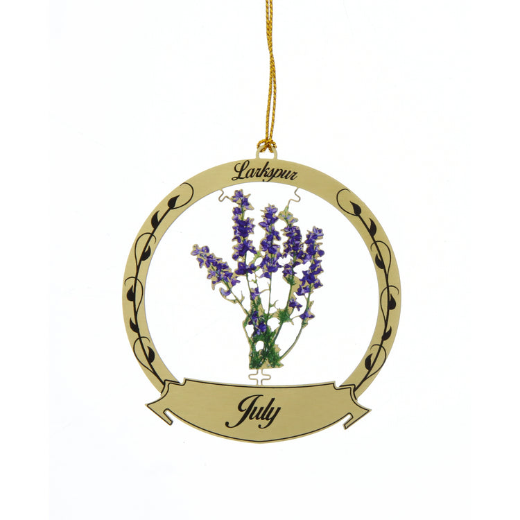Larkspur July Birth Flower Ornament
