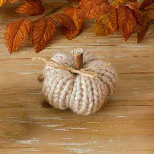 Sweater Knit Mini Pumpkins White