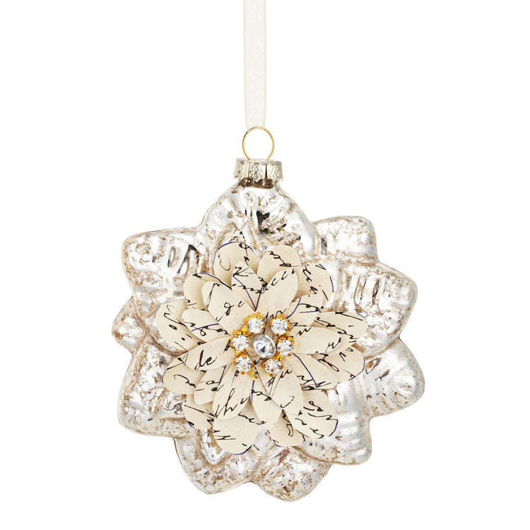 Mercury Glass Tulle Sparkle Ornament - Clear