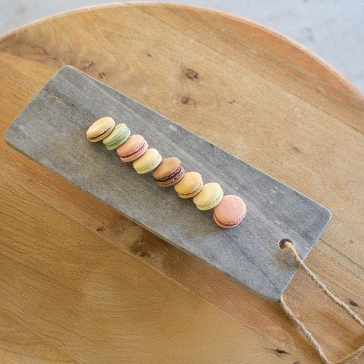 Grey Marble Cutting Board with Rope