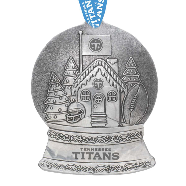 Tennessee Titans Gingerbread Football Fan House Snow Globe Ornament