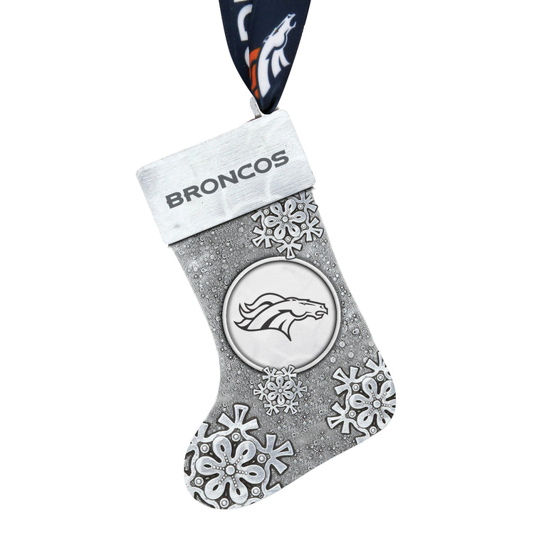 Denver Broncos Snowflake Stocking Ornament