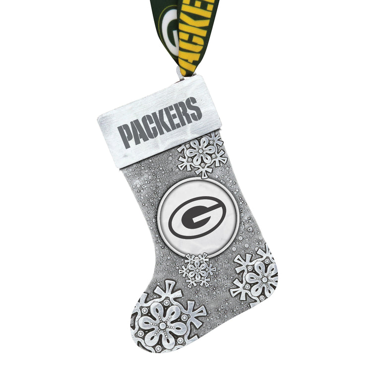 Green Bay Packers Snowflake Stocking Ornament