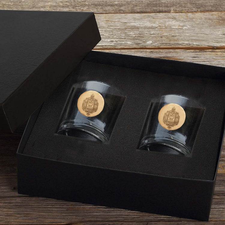 US Naval Academy 2-Piece Rocks Glass Set (Bronze)