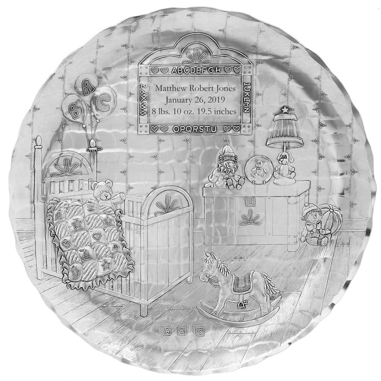 Personalized Decorative Baby Nursery Plate (Aluminum)