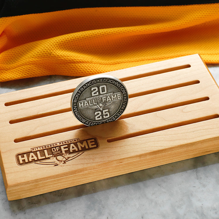 Pittsburgh Penguins Hall of Fame Wood Coin Holder