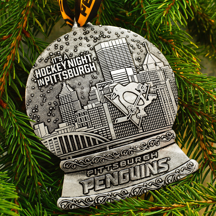 It's a Hockey Night in Pittsburgh 2025 Penguins Snow Globe Ornament (Aluminum)