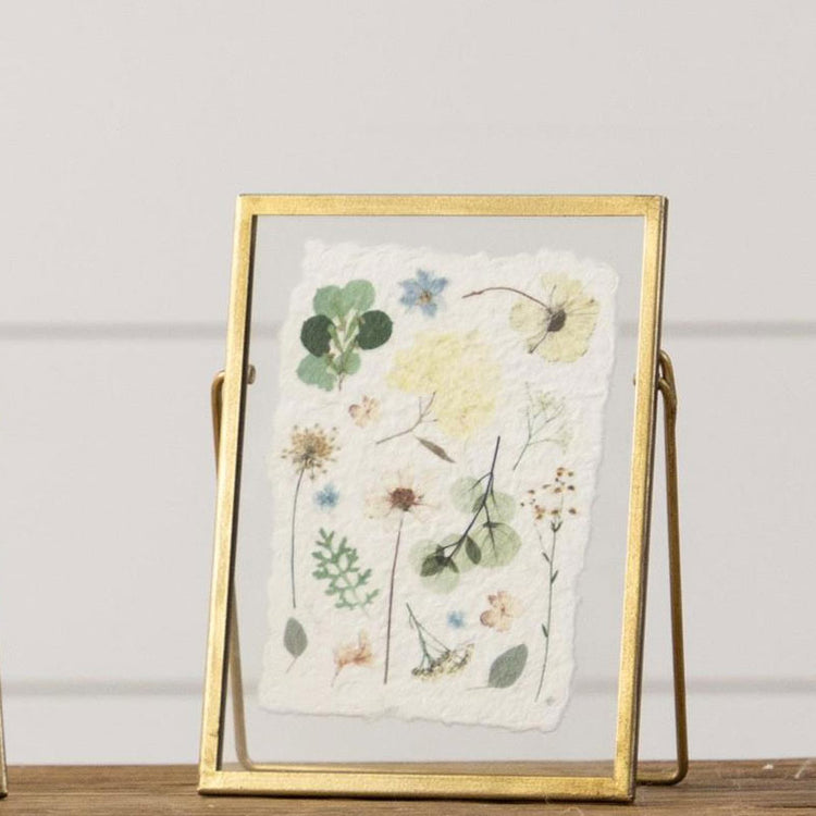 Gold Frames Pressed Flower Print (Yellow)