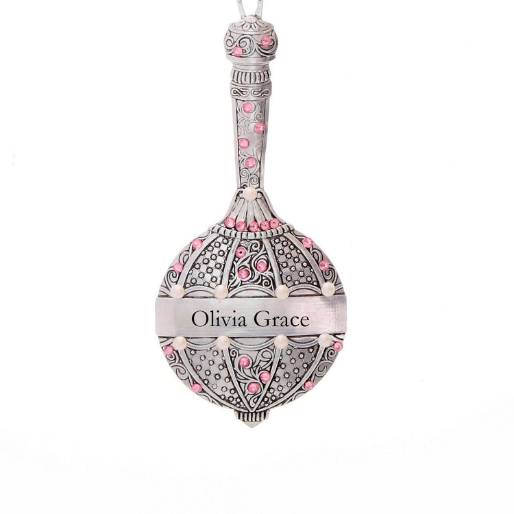 Baby's First Rattle Ornament - Pink