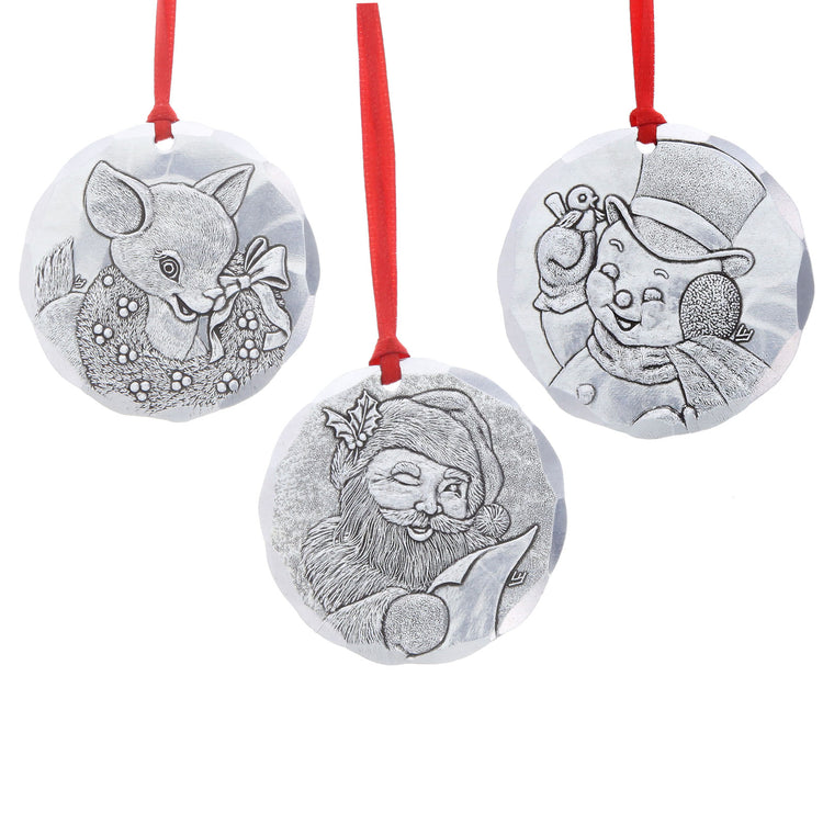 Retro Holiday 3-Piece Ornament Set