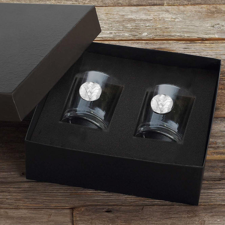 West Virginia University 2-Piece Rocks Glass Set