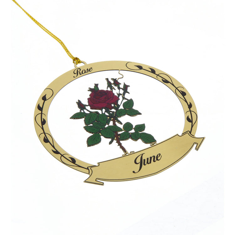 Rose June Birth Flower Ornament
