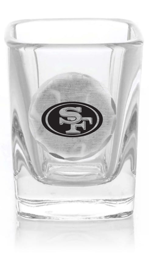 San Francisco 49ers 2-Piece Shot Glass Set and Box (Aluminum)