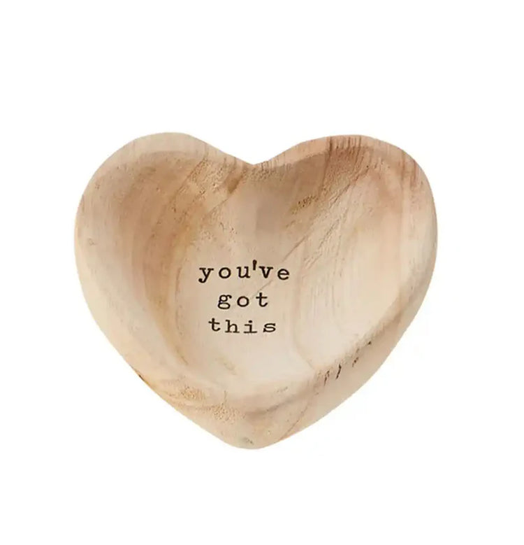 You've Got This Heart Wood Trinket Tray