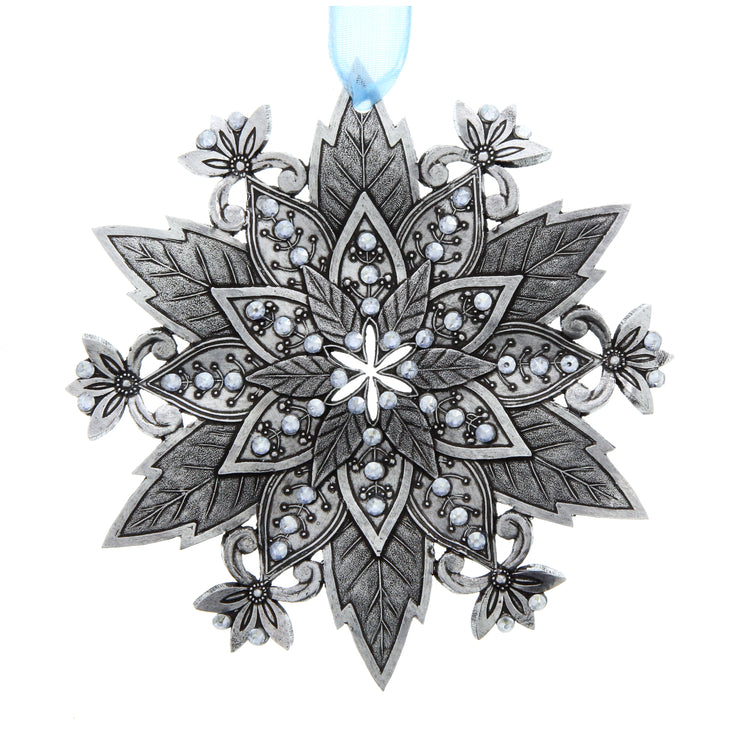 Snow Crystal Poinsettia Ornament (Aluminum)