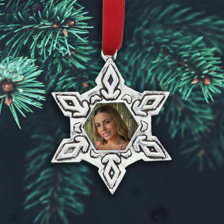 Starburst Snowflake Photo Ornament