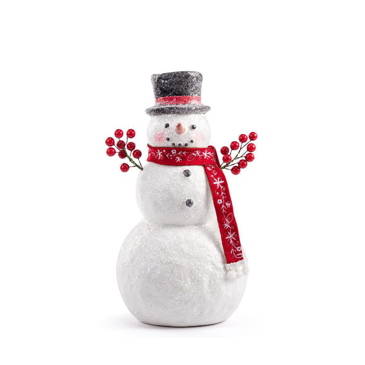 Snowman Berry Branch Figurine Large