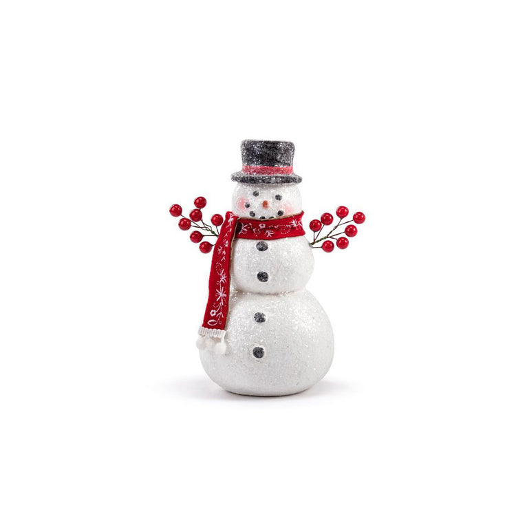 Snowman Berry Branch Figurine Small