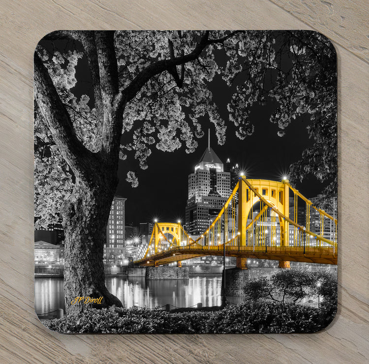 Sprung Black & Gold Coaster