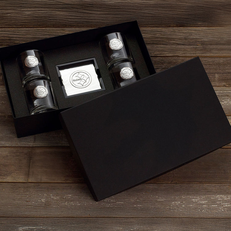 Pittsburgh Steelers SOHO Rocks Glass and Coaster Set