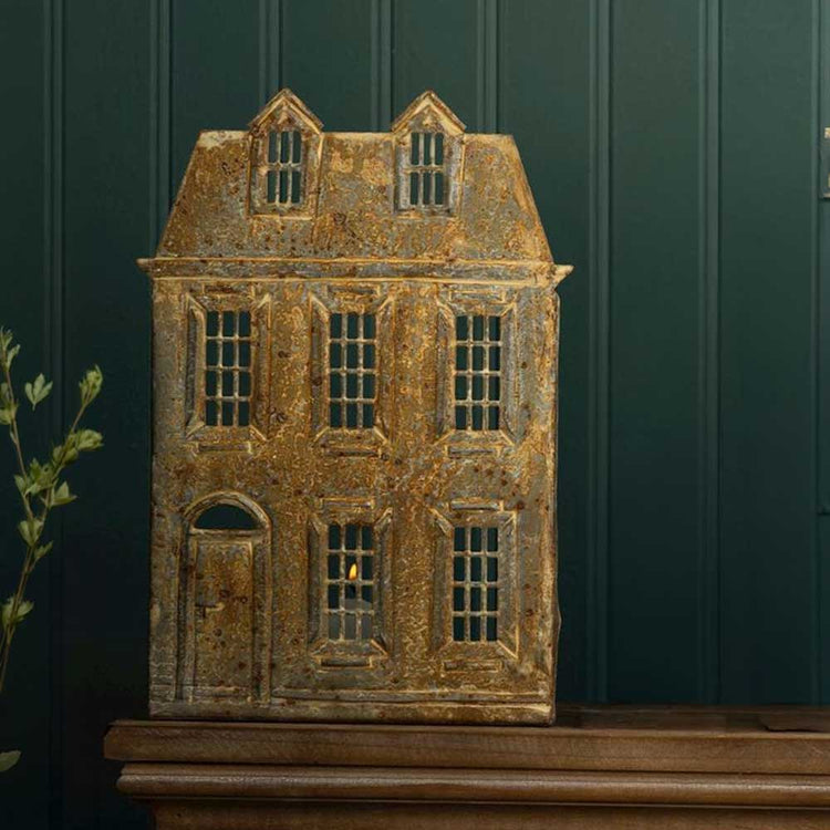 Antique Village Two Dormer House Tea Light Holder