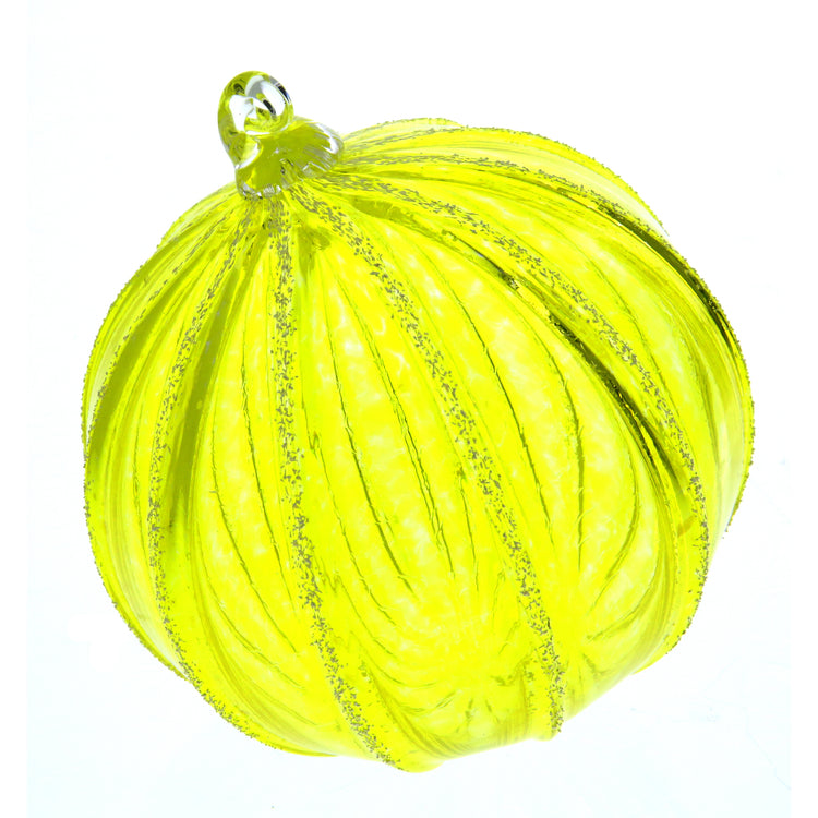 Hand Blown Glass Ornament (Lemon Yellow)